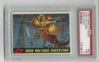 1962 Topps Mars Attacks - High Voltage Execution (40) - Psa 7 Nm