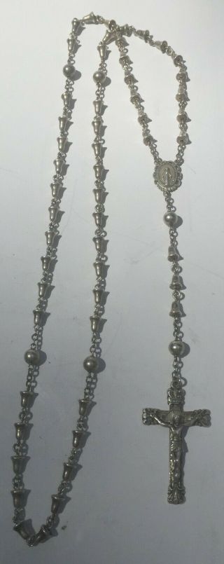 Vintage Sterling Silver Creed Rosary Beads