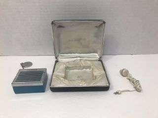 Rare Lloyds Micro 9 Transistor Radio Blue Body W/ Earphone Case