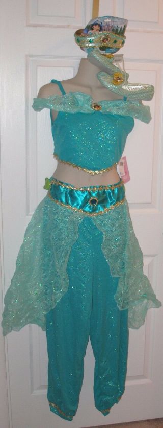 Disney Theme Parks Disney Princess Jasmine Girls Costume Xl 14 W/ Accessorie
