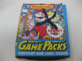 Topps 1989 Nintendo Game Packs Scratch - Off Game Cards And Stickers Complete Box
