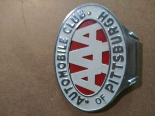 Antique Pittsburgh Auto Club Aaa License Plate Topper