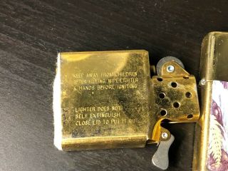 Vintage 1995 XI ZIPPO Solid Brass lighter w/ Matching Brass Insert Lion Safari 4