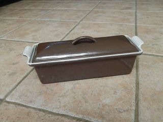 Le Creuset France Brown Enamel Cast Iron 28 Pate Terrine With Lid,  Baking Dis