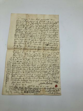 1739 Vintage Deed For Land Document