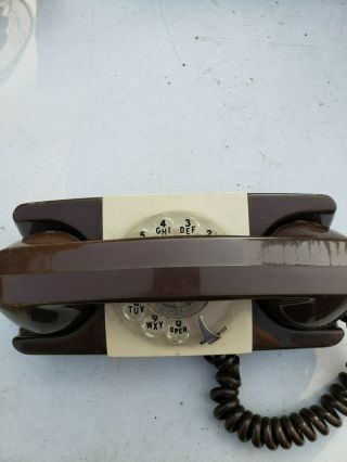 Vintage Gte Ae Rotary Dial Phone Brown And Beige
