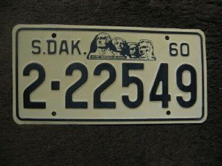 1960 South Dakota License Plate - Pennington County