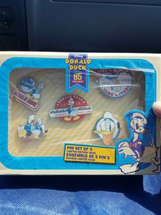 In Hand 2019 Disney Store Donald Duck 85th Anniversary 5 Pin Set Le 1600
