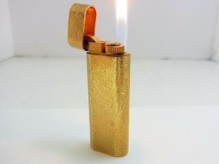 Cartier Paris Gas Lighter 20 Micron Oval Plaque Or Gold Plated Auth France (g