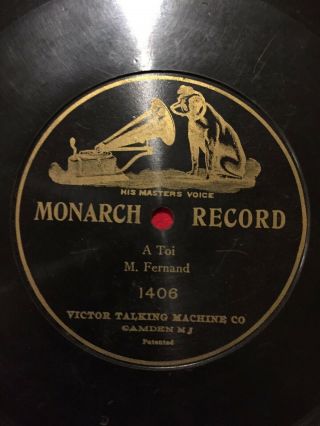 Monarch 10 " 1 Sided 78 Rpm Phonograph Record 1406 In French
