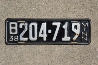 1938 Minnesota Passenger License Plate