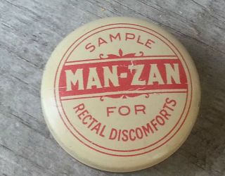 Old Advertising Medicine Tin Man - Zan Ointment For Rectal Discomforts Sample Size