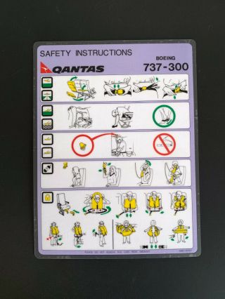 Safety Card Qantas Boeing 737 - 300