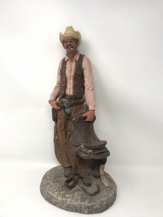 Daniel Monfort Hydrostone Bronco Buster Cowboy Sculpture Famous Western Artist