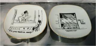 Vintage,  Ceramic Trinket Dish / Ash Tray,  Naughty Comics,  Erotic Scene,  Japan 2