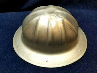 Vintage Unmarked Aluminum Hard Hat Brim - Mining - Oil Field - Construction