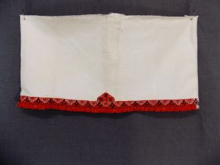 Antique Folk Macedonian Cotton Embroidered Textile - Part From A Shirt - Mariovo