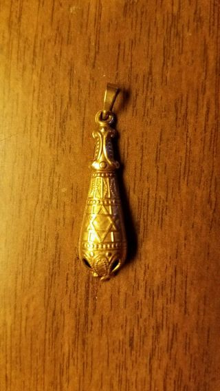 14k Solid Gold Mezuzah Pendant For Necklace.  Judaica