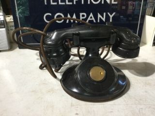 Western Electric Oval Base Desk Telephone Set Non Dial E - 1