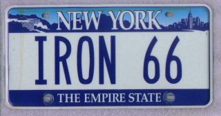York Niagara Falls - Nyc Skyline Vanity License Plate " Iron - 66 "
