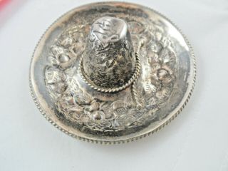 Vintage Mexico Hat Sterling Silver Souvenir Dish Ashtray Old Ornate 34 Grams