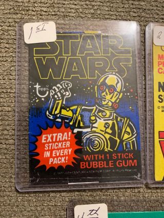 1977 Topps Star Wars Series 1,  2,  3,  4 & 5 empty wax wrappers 2
