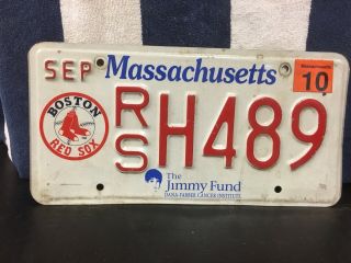 2010 Massachusetts License Plate (boston Red Sox)