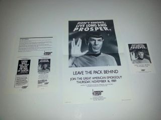 Star Trek Mr.  Spock American Cancer Society Postcard,  Poster And Brochure Nimoy