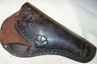 Antique Tooled Leather Western Cowboy Holster.  32 -.  38