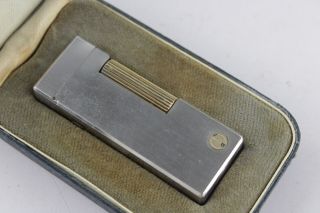 Vintage Dunhill Brushed Chrome Rollagas Cigarette Lighter Boxed