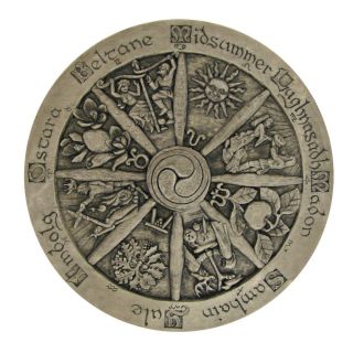 Wheel Of The Year Wall Plaque - Stone Finish - Dryad Designs - Wicca Pagan Wicca