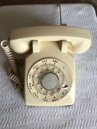 Vintage Rotary Dial Bell Telephone Cream Beige 60 