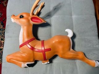 Empire Vintage Reindeer Blow Mold With Antlers 35 Inch