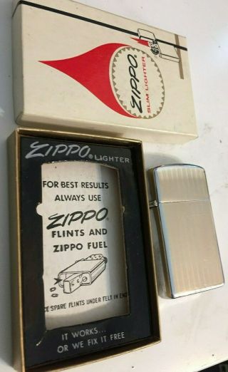 Silver Chrome Vintage Zippo Lighter W/box