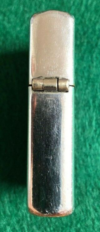 1940s 3 Barrel Zippo Lighter High Polish Chrome W Nickel Insert