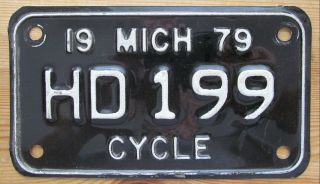 Michigan 1979 Motorcycle License Plate Quality Hd 199