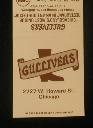 1970s Gullivers World Famous Pizza 2727 W.  Howard St.  Antique Decor Chicago Il