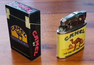 Vtg 2 Cigarette Lighter Set - Joe Camel GT Motorsports 1992,  One and Only Smoke 2