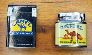 Vtg 2 Cigarette Lighter Set - Joe Camel GT Motorsports 1992,  One and Only Smoke 4