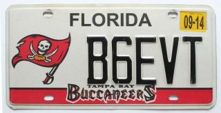 Florida 2014 Tampa Bay Buccaneers Specialty License Plate,  Nfl Football
