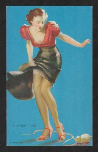 2 Vintage GIL ELVGREN 1930s Pin - Up Girl MUTOSCOPE Cards NMint B & B Inc 2