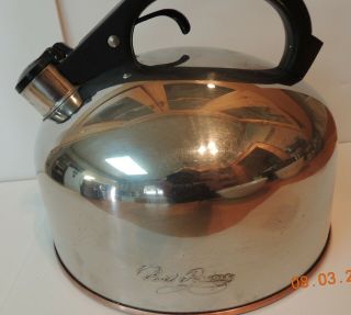 Vtg 1801 Paul Revere Ware 3.  5 Qt Tea Kettle Pot W Whistle Copper Bottom Rome Ny