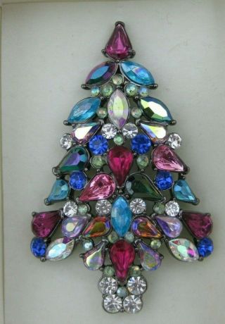Rhinestone Christmas Tree Pin Gorgeous 2006 3rd Annual Avon
