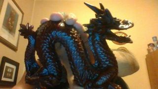 Chinese Dragon Resin 7 1/2x5 Inch Red Horned Dragon