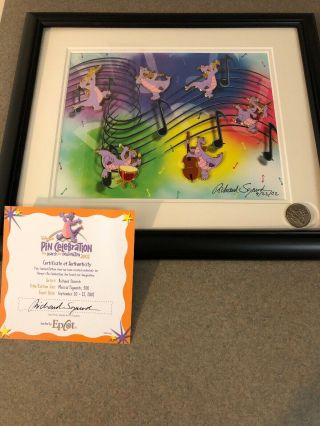 Disney 2002 Pin Celebration Framed Figment Pin Set Signed By Artist