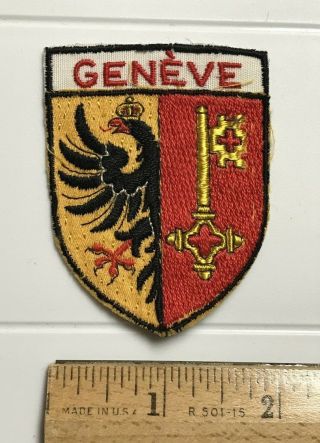 Geneve Geneva Switzerland Coat Of Arms Crest Shield Souvenir Embroidered Patch