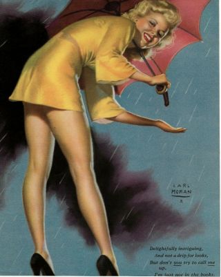 1940s Pin Up Girl Lithograph By Earl Moran Not In The Books 389
