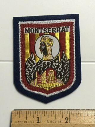 Santa Maria De Montserrat Abbey St.  Benedict Catalonia Spain Woven Patch Badge