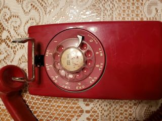 Vintage Western Electric Red Ruby Rotary Wall Phone Telephone Bell 3