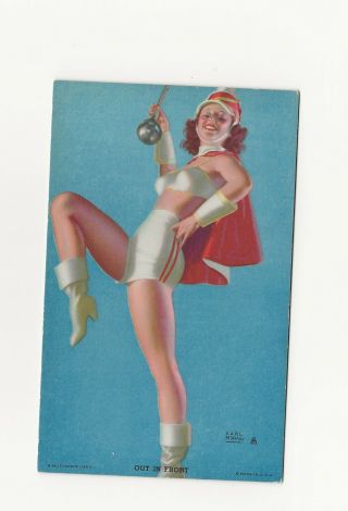 1940s Pin Up Girl Mutoscope Card By Earl Moran Out In Front 348